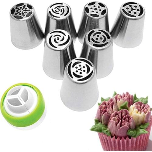 15 Pcs Cake Decorating Tools Icing Piping Nozzles Stainless Steel Flower Cream Pastry Tips Nozzles Bag Cupcake Cake Decorating