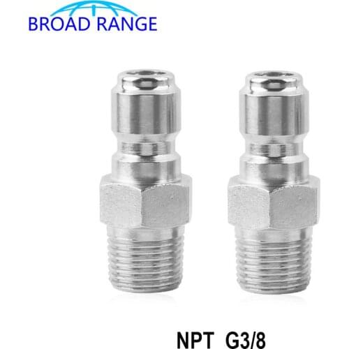2PCS NPG G3/8 Quick Connector Stainless Steel Adaptor Metal Lance Gun Snow Foam Lance Joint High Pressure Car Washer Accessory