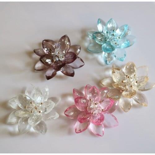 3D Handmade flowers beaded Patches for clothing DIY sew on acrylic parches floral embroidered applique patch for bags