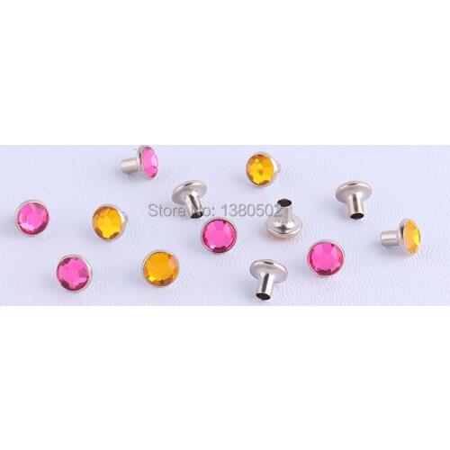 50sets 7*7mm Mix Color Top Quality Single rivets nail For Belt garment hardware accessories