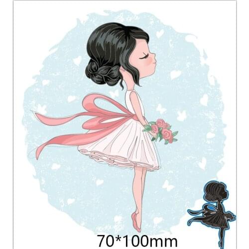 70*100mm Bride holding flowers branches Stencil DIY Scrapbooking Photo Album Embossing Decorative Paper Card Craft