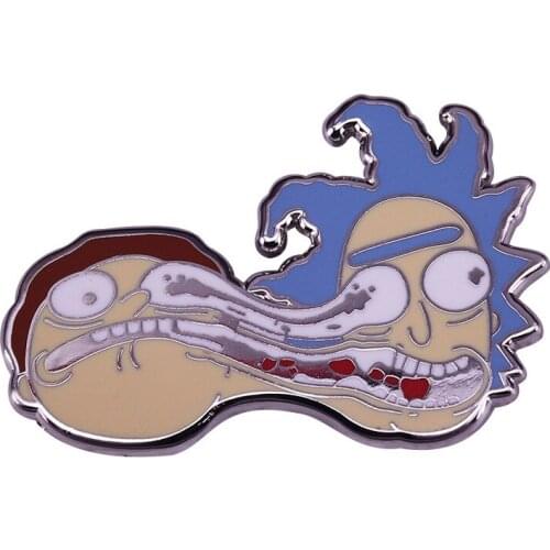 Anime Lovers Accessories Funny Grimace Cartoon Metal Enamel Lapel Clothes Coats Backpack Bag Badge Brooch Pin