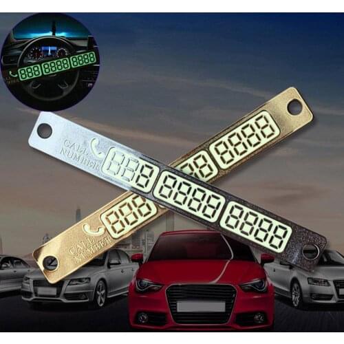Car Parking Plate Luminous Sucker Phone Number Card Notification Auto Temporary Parking Card Interior Auto Products Accessories