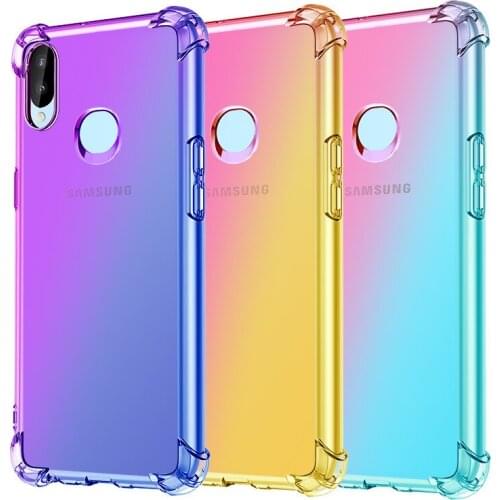 Gradient colorful airbag anti-drop Case for Samsung A7 2018 A8S A9S A10 A20S A30 A50S M10 20 30 TPU phone cover