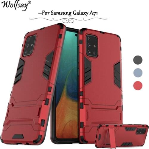 For Samsung Galaxy A71 Case For Samsung A71 Case Shockproof Silicon Cover Stand Hard PC Phone Case Bumper For Samsung Galaxy A71
