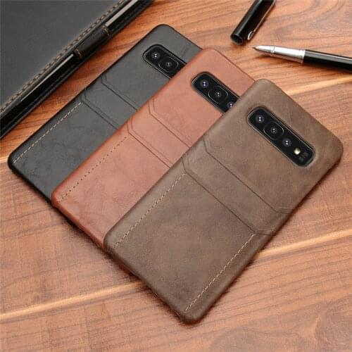 For Samsung Galaxy S8 S9 S10 Plus With Card Pocket Luxury Leather Wallet Case S10E Note9 8 PU Luxury Hard Back Cover Shell Coque