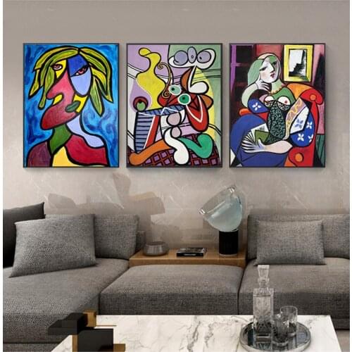 Living Room Home Decorative Bedroom Decor No Frame Picasso Women Abstract Canvas Art Print Painting Poster Wall Pictures For