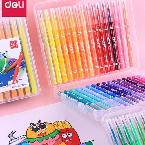 Double Head Watercolor Brush Pen Soft Head Sketch Marker 24 /36/48 Color Calligraphy Cartoon Liner Beautiful Pen Painting Set
