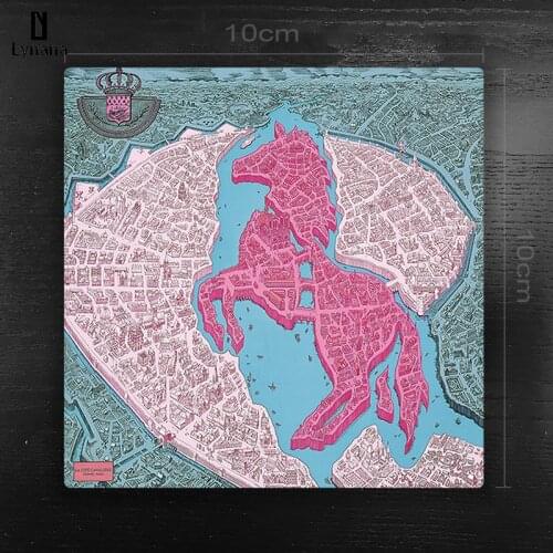 Europe H Placemat Waterproof Insulation Pad Fresh Landscape Wood Coaster Creative Kitchen Table Mat Home Decor Dinner Plate Mat