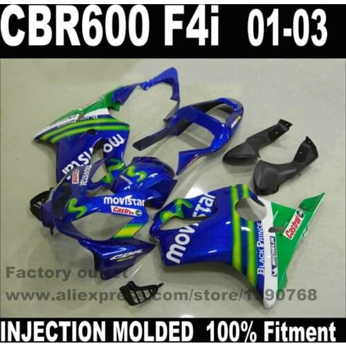INJECTION MDZDED fairing kit for HONDA CBR 600 F4i fairings 2001 2002 2003 blue movistar bodywork set CBR600 01 02 03 CZ25