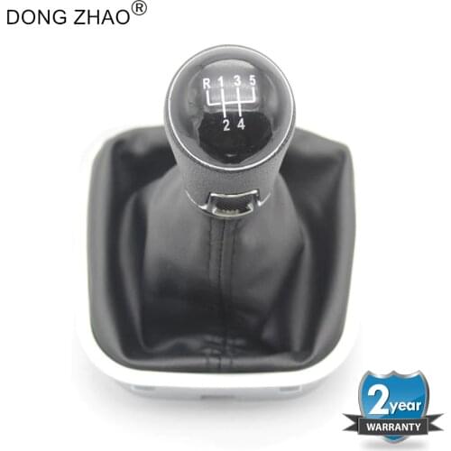For VW Polo 6C 2015 2016 2017 2018 Car-Stying 5 Speed Gear Stick Gear Shift Knob Lever Leather Boot