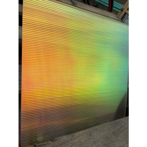 Laser Plexiglass Decorative Acrylic Sheet,Iridescent/Radiant Colorful Rianbow Like Texture PMMA Board,DIY Corrugated Plate