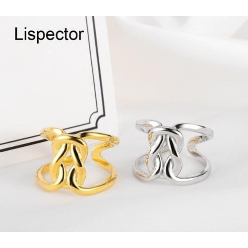 Lispector 925 Sterling Silver Korean Twisted Rings for Women Minimalist Hollow Entangled Ring Party Female Jewelry Gifts