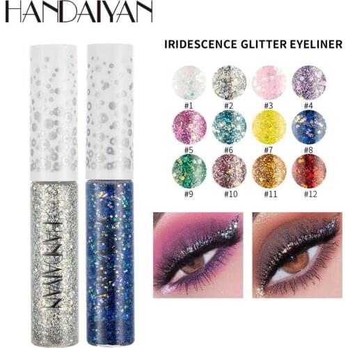 HANDAIYAN New Liquid Eyeliner Long Lasting Waterproof Glitter Magic Color Rose Gold Brown Cosmetic Bright Makeup Eyeliner