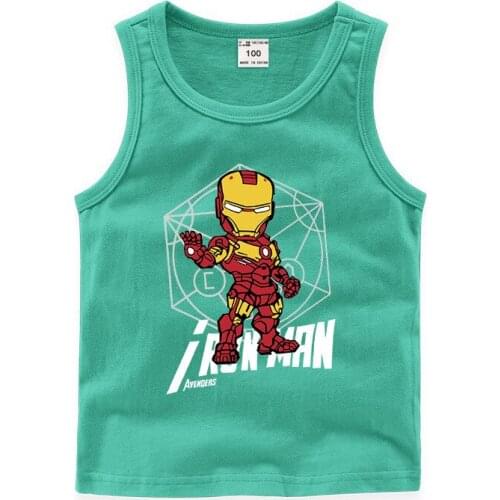 Marvel Tank Top Iron Man Shirt Boys Cotton Summer Sleeveless Tank Top Cartoons Top Mens Tank Top Fashion Gym Clothing Men Top