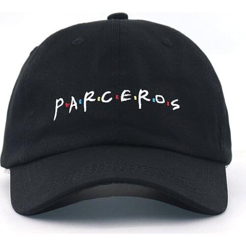 Fashion PARCEROS cap cotton adjustable letter embroidery black baseball caps hip hop dad hats all matched unisex