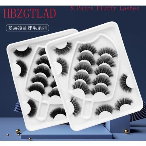 NEW 8pairs/pack 100% natural Handmade Criss-cross wispy cross fluffy length 10-25mm 3D dramatic volume lashes extension