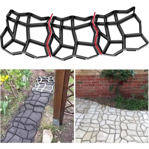 2021 New Stone Paving Mold Concrete Stepping Walkway Paver 9 Grids DIY Driveway Garden