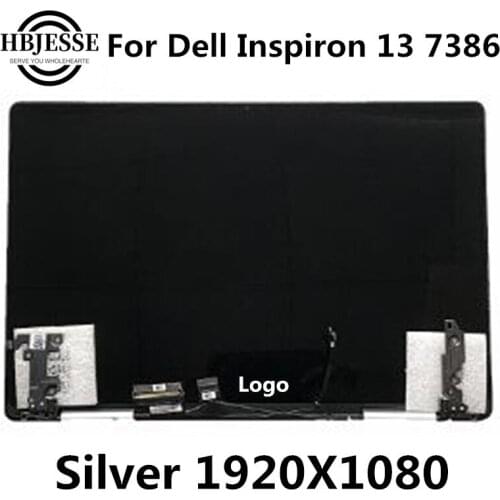 13.3'' Complete Touch Screen Digitizer Assembly For Dell Inspiron 13 7386 FULL LCD Display Panel FHD 1920x1080 Hinge Silver