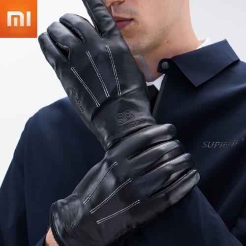 Xiaomi Supield Aerogel Gloves Cold Resistance Genuine Leather Touch Screen Full Finger Black Gloves Motorcycle Outdoor Riding