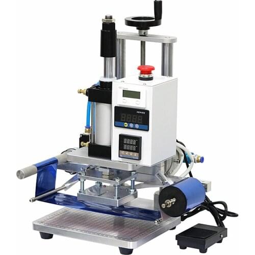 PVC Card Book Leather Paper Wood Custom Logo Embossing Pneumatic Hot Foil Stamping Machine Heat Press Machine