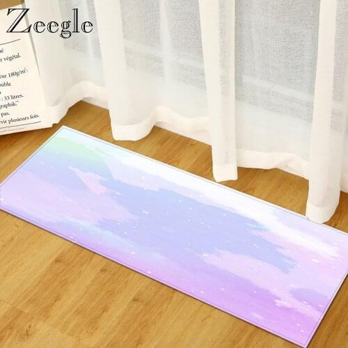 Zeegle Colorful Kitchen Carpet Non-Slip Kitchen Rug Living Room Carpet Entrance Floor Mat Modern Area Rug Bedside Soft Foot Mat