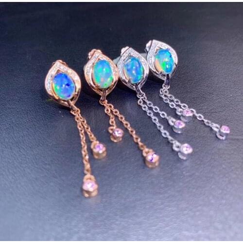 The Best Gift for Your loved Girl Natural and Real OPal Earring 925 sterling silver Fahshion Natural Real Opal Earring