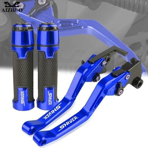 SHIVER CNC Aluminum Motorcycle Adjustable FOR APRILIA SHIVER 2007-2016 2008 2010 2012 Brakes Clutch Levers Handlebar Grips LOGO