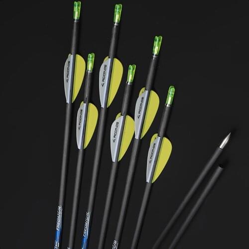 12pcs 31'' Pure Carbon Arrows ID 4.2 mm Archery Pure Carbon Arrows For Recurve Bow Or Compound bow Shooting ACCOMOS