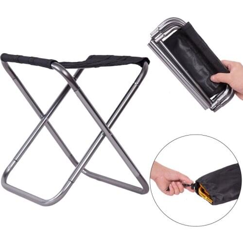Outdoor Folding Fold Aluminum Chair Stool Seat Fishing Camping Outdoor Foldable Fishing Chair Ultra Light Weight Portable