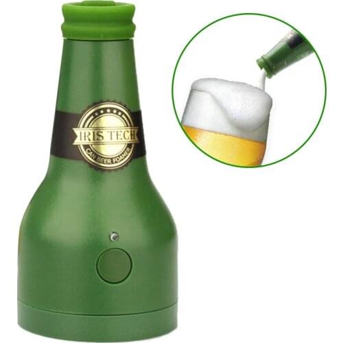 Ultrasonic Beer Foamer Canned Beer Bottle Shape Electric Foam Maker Frother Foamer Kitchen Bar Wine Tools for Outdoor Party