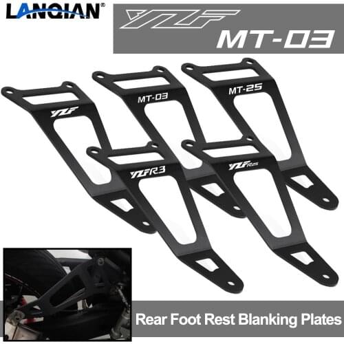 For Yamaha YZF-R25 YZF-R3 MT-25 MT-03 Motorcycle Rear Foot Rest Blanking Plates YZF R25 2014-2021 YZFR3 MT25 MT03 2015-2021 2020