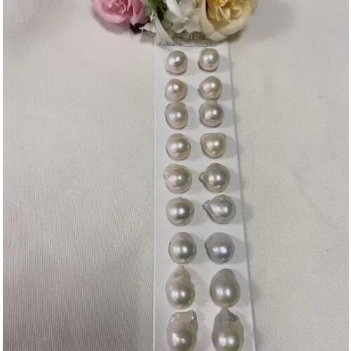 Top quality 13-14mm natural white baroque freshater pearl beads in pairs