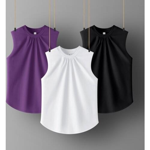 Womens Cotton Camis Solid color Female Slim Sleeveless Casual Vest Solid Color Crop Lower Cut Top For Ladies Fitness Vest Summer