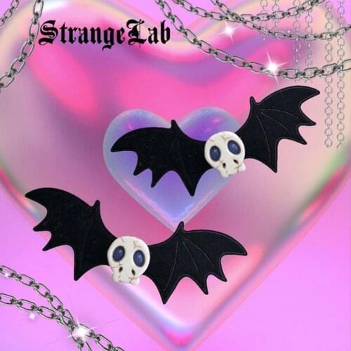 Goth Style Black Wings Skull Hair Clips for Women Egirl Aesthetic Punk Harajuku Hair Accessories Y2K Accessories 2000s Fashion