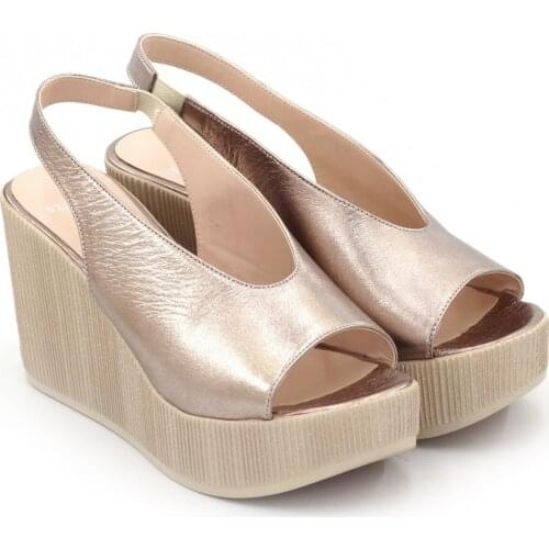 Wedges Sandals Genuine Leather Fashion New Season Made in Turkey