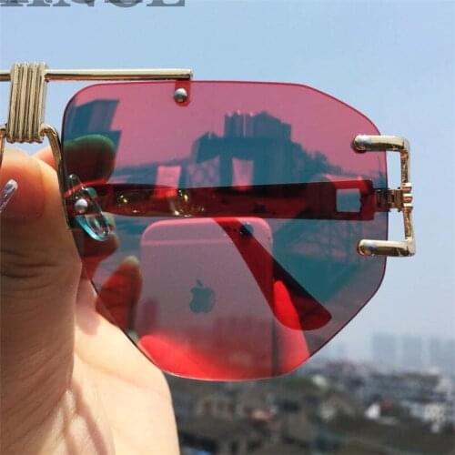 2019 Fashion Frameless sunglasses Ladies New Brand Designer Punk Big Frame Glasses Retro sunglasses Men UV400 with box NX