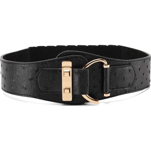 Ladies Patent Elastic Belt Girls Fashion High Elastic Belt Joker Decorative Dress Waistband Female Leather Wide Waistbelt B-8428