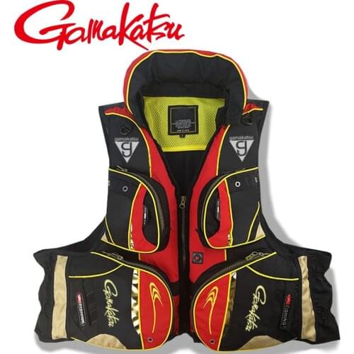2021 MEN GAMAKATSU Fishing Life Jacket High Buoyancy Sea Life Jacket Large Size 120 Kg Multi-pocket Light Life Jacket Life Vest