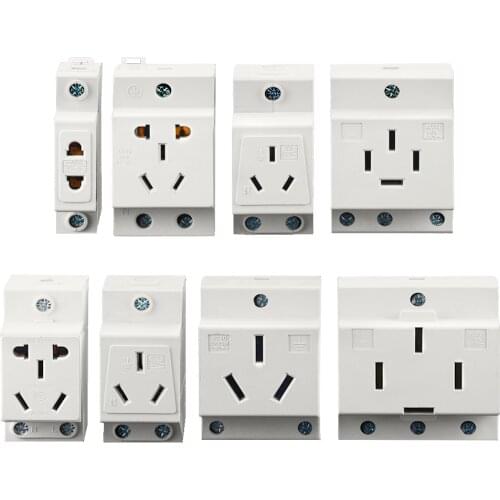 1PCS 2P 3P 4P 5Pin Plug 35mm DIN Rail Mount AC Power AC30 Modular Socket 10-16A 250V-440V AC socket Connector