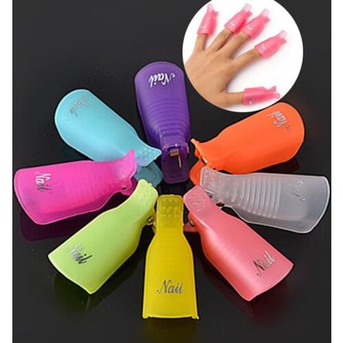 10PCS Gel Remover Wraps Plastic Nail Polish Remover Clip Nail Art Soak Off Cap Nail Degreaser Cleaner Tips For Fingers Tools