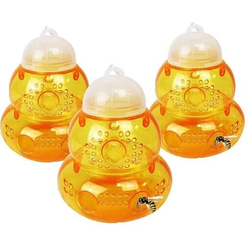 3 Pack Wasp Trap and Hornet Trap Yellow Jackets Bee Catcher, Reusable Hanging Or Tabletop Outdoor