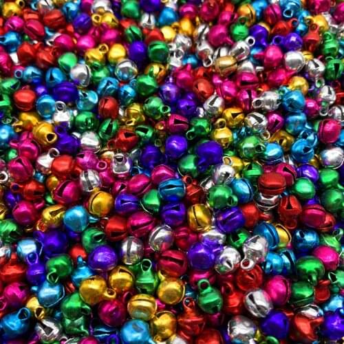 6mm 100pcs Jingle Bells Aluminum Loose Beads Small For Festival Party Decoration/Christmas Tree Decoration/DIY Craft Accessories