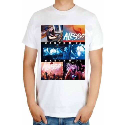 8 styles Swedish DJ Alesso Alessandro Lindblad White shirt print musician T-shirt camiseta record producer Electronic Music