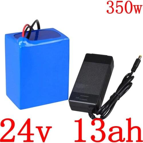 24V battery pack 24V 250W 350W Scooter battery 24V 13AH lithium battery 24V 10Ah 13Ah 15Ah electric bike battery with 2A charger