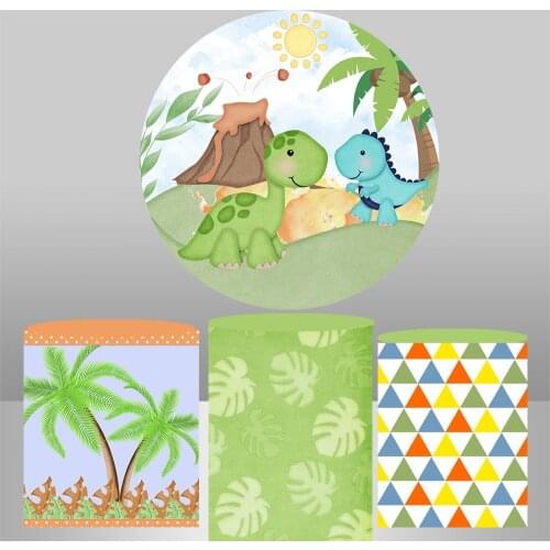 Watercolor Dinosaur Kids Birthday Party Decoration Photography Backdrops Baby Shower Elastic Cloth Photo Shooting Background