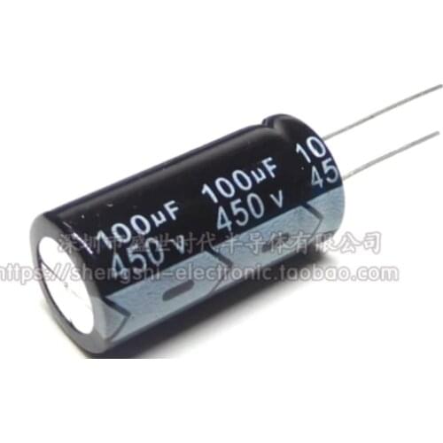 Aluminum Electrolytic Capacitor 450V / 100 UF 450V/100UF Electrolytic Capacitor Size 18*35 mm plug-in 450V 100UF