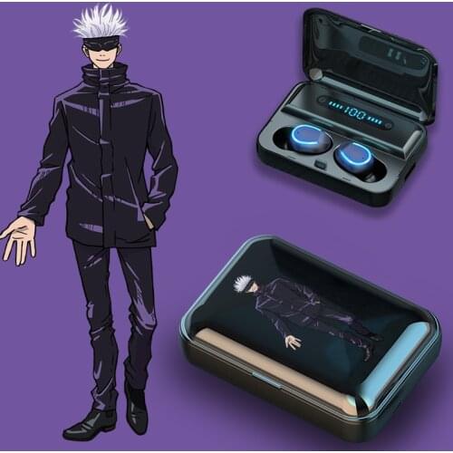 Jujutsu Kaisen Wireless Earbuds 5.0 HD Charging box Itadori Yuji Gojo Satoru Zenin Maki Bluetooth earphones cosplay For Android