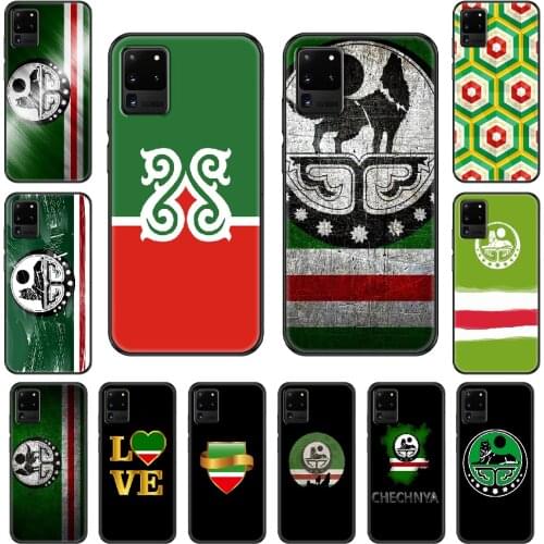 Chechnya Sign Flag Phone case For Samsung Galaxy S 3 4 5 6 7 8 9 10 E Plus Lite Edge black trend Etui silicone waterproof