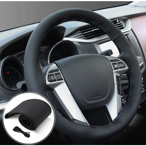 Car Steering Wheel Cover Leather Texture Soft for Seat Alhambra Altea Exeo Ibiza Leon Arona Cordoba Mii Toledo